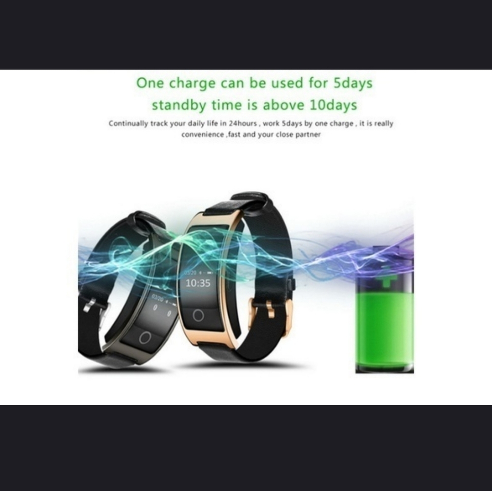 Smart watch leather watch bracelet fitness tracker - Picture 6 of 8